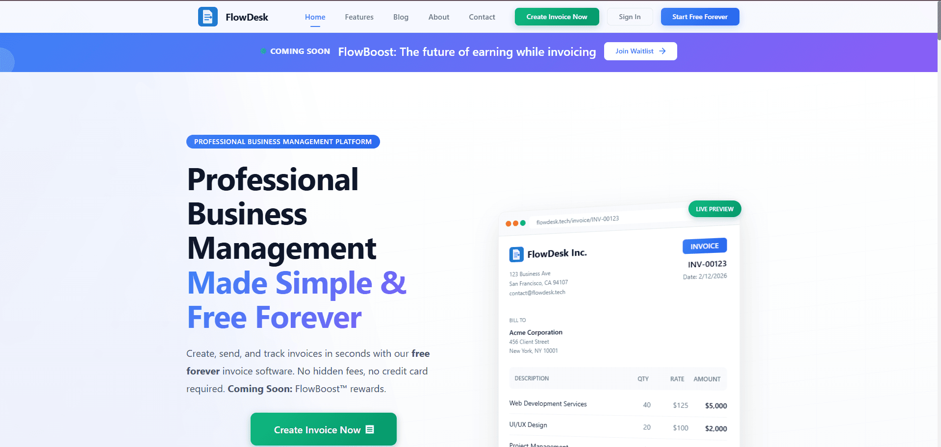 Flowdesk Invoice — Professional Business Management Platform